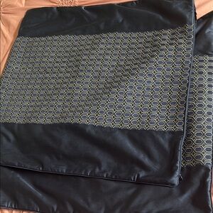 Euro Pillow Shams Hotel Collection Navy and Gold (Set of 2)